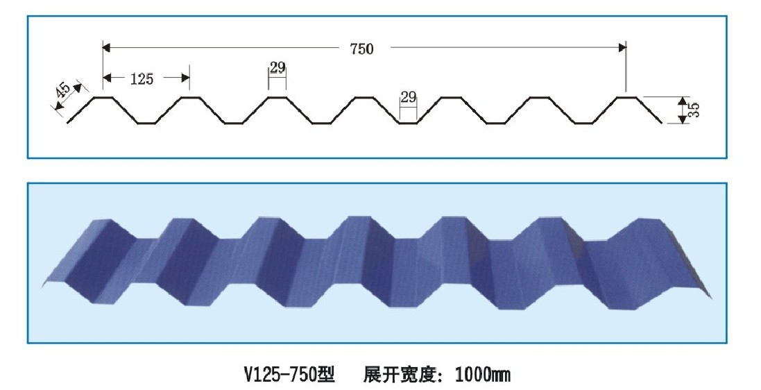 明扣750型墙面板（也可做楼承板）